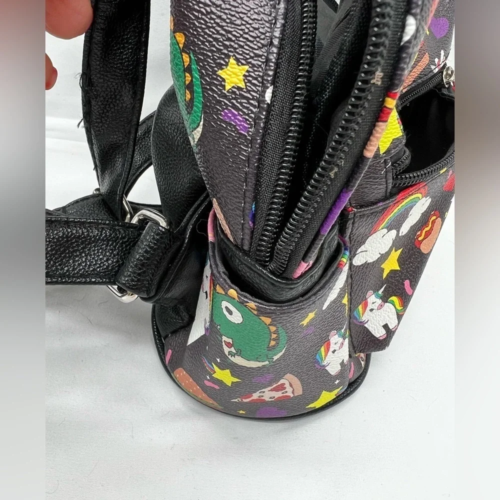 Ashley. M Unicorn and Junkfood Collage Mini Backpack (PB1)